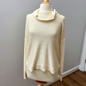 Cremieux Ivory Cowl Neck Sweater with Mini Sequins